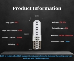 Set Bec LED auto T10 W5W Albastru, Blister CANBUS Silica - 12V 