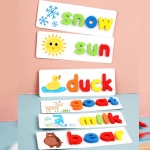 Joc educativ din lemn – Litere 3D & Spelling Game pentru alfabet si limba engleza