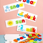 Joc educativ din lemn – Litere 3D & Spelling Game pentru alfabet si limba engleza