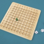 Tabla matematica educativa din lemn cu carduri pentru inmultire