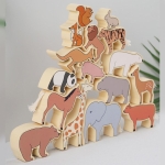 Joc educational din lemn cu 16 animale, Invatati sa recunoasteti animale