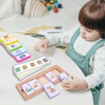 Jucarie de potrivire cu forme puzzle pentru copii, Lemn, Multicolor