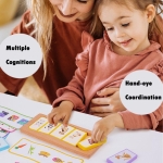 Jucarie de potrivire cu forme puzzle pentru copii, Lemn, Multicolor