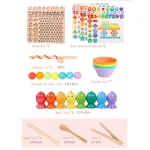 Joc Montessori 5 in 1 Logarithmic Plate Beads, din lemn