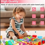 Joc Montessori 5 in 1 Logarithmic Plate Beads, din lemn