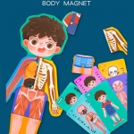 Set Corpul uman, puzzle lemn, 35 piese, model baietel, +6 ani