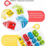 Puzzle din lemn Emotii, Expression Building Blocks, 12 piese +3 ani