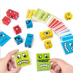 Puzzle din lemn Emotii, Expression Building Blocks, 12 piese +3 ani