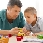 Puzzle din lemn Emotii, Expression Building Blocks, 12 piese +3 ani