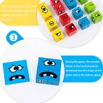 Puzzle din lemn Emotii, Expression Building Blocks, 12 piese +3 ani