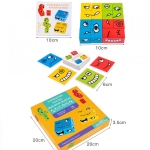 Puzzle din lemn Emotii, Expression Building Blocks, 12 piese +3 ani