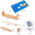 Joc Montessori tip cuburi din lemn inscriptionate cu litere