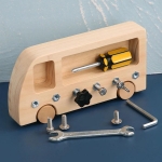 Autobuz educativ din lemn cu unelte 3+ ani