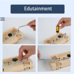 Autobuz educativ din lemn cu unelte 3+ ani