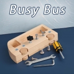 Autobuz educativ din lemn cu unelte 3+ ani