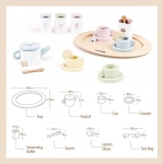 Set de Ceai din lemn, 21 piese, multicolor