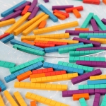 Joc educativ din lemn Montessori Shape Cognition Puzzle Matematic cu Modele, Aritmetica si Stickere pentru Numarare