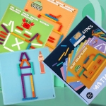 Joc educativ din lemn Montessori Shape Cognition Puzzle Matematic cu Modele, Aritmetica si Stickere pentru Numarare