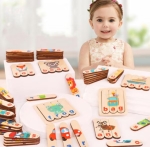 Puzzle educativ din lemn cu alfabetul englez Word Spelling Puzzle