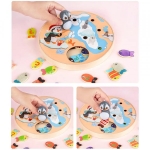 Joc educativ din lemn Penguin Magnetic Fishing Game cu Alfabet si Numere, 3 Ani +