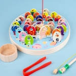 Joc educativ din lemn Penguin Magnetic Fishing Game cu Alfabet si Numere, 3 Ani +