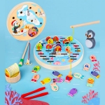 Joc educativ din lemn Penguin Magnetic Fishing Game cu Alfabet si Numere, 3 Ani +