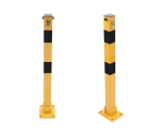 Stalp metalic rabatabil pentru delimitare locuri de parcare, cu sistem de blocare 62cm – 3 chei incluse