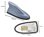 Antena auto activa tip shark fin cu amplificator integrat – universala, imbunatateste semnalul, Gri