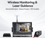 Sistem camera wireless pentru stivuitor cu monitor HD de 7 inch, baterie incorporata, vedere infrarosu, ghidaj laser, incarcator si suport magnetic