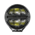 LED Proiector auxiliar halogen Flexzon Ø228mm 12-24V, 175W, 11000 lm, DRL portocaliu/alb si lumina de avertizare cu 4 moduri E-mark IP67/69K