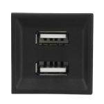 Incarcator USB dublu cu iluminare LED rosie pentru montaj dedicat Volkswagen Transporter / Caravelle T5 (2003 – 2009)