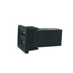 Incarcator USB dublu cu iluminare LED rosie pentru montaj dedicat Volkswagen Transporter / Caravelle T5 (2003 – 2009)