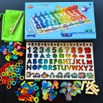 Montessori jucarie educativa din lemn cu litere, cifre si forme