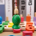 Joc Montessori din lemn „Fishing Toys” – pescuit magnetic si invatare prin joaca