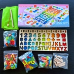 Tabla educativa Montessori din lemn pentru copii – joc multifunctional de invatare si dezvoltare