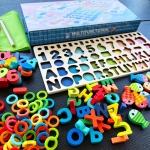 Tabla educativa Montessori din lemn pentru copii – joc multifunctional de invatare si dezvoltare