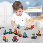 Trenulet din lemn cu cifre