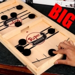 Joc Fooseball Interactiv, Tip Hockey pe Gheata, din Lemn, 10 Piese de Joc, +4 Ani, 54 x 29 cm