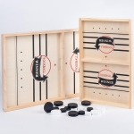 Joc Fooseball Interactiv, Tip Hockey pe Gheata, din Lemn, 10 Piese de Joc, +4 Ani, 54 x 29 cm
