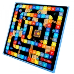 Tabla educativa din lemn, fata-verso, cu doua jocuri, Ludo si Scarilor 3+ ani