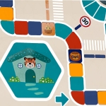 Tabla educativa din lemn, fata-verso, cu doua jocuri, Ludo si Scarilor 3+ ani