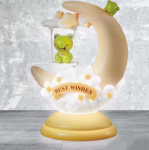 Lampa decorativa „Moon Lamp Frog – Best Wishes” – lampa de noapte cu broasca si luna