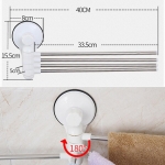 Suport cu ventuze pentru 4 prosoape, pentru perete, alb/gri