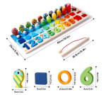 Jucarie Montessori din Lemn pentru Copii - Puzzle cu Numere, Sortator de Forme