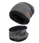 Set caciula si fular pentru iarna – marime universala, culoare gri