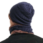 Set caciula si fular pentru iarna – marime universala, culoare albastru inchis