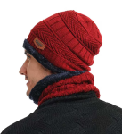 Set caciula si fular pentru iarna – marime universala, culoare rosu