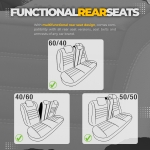 Set tapiterie luxoasa OTOM textil cu piele ecologica INDIVIDUAL Design – Neagra cu cusatura gri, pentru scaune fata si spate