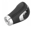 Nuca universala schimbator viteze auto – 5/6 viteze – piele neagra / crom – adaptoare M8 M10 M12