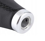 Nuca universala schimbator viteze auto – 5/6 viteze – piele neagra / crom – adaptoare M8 M10 M12